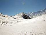 26 Looking Back At Trail To First Pass And Gangapurna, Tarke Kang Glacier Dome and Roc Noir Khangsar Kang From Tilicho Tal Lake Second Pass 5246m